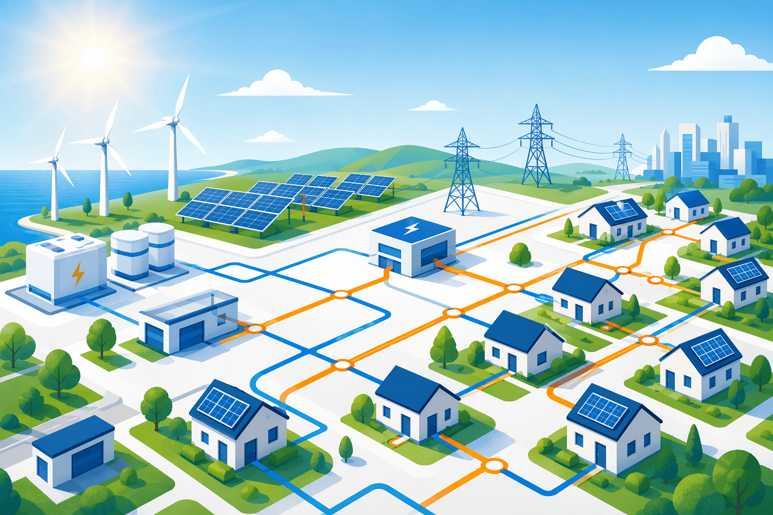 Energy grid - illustration, Jake Team LLC
