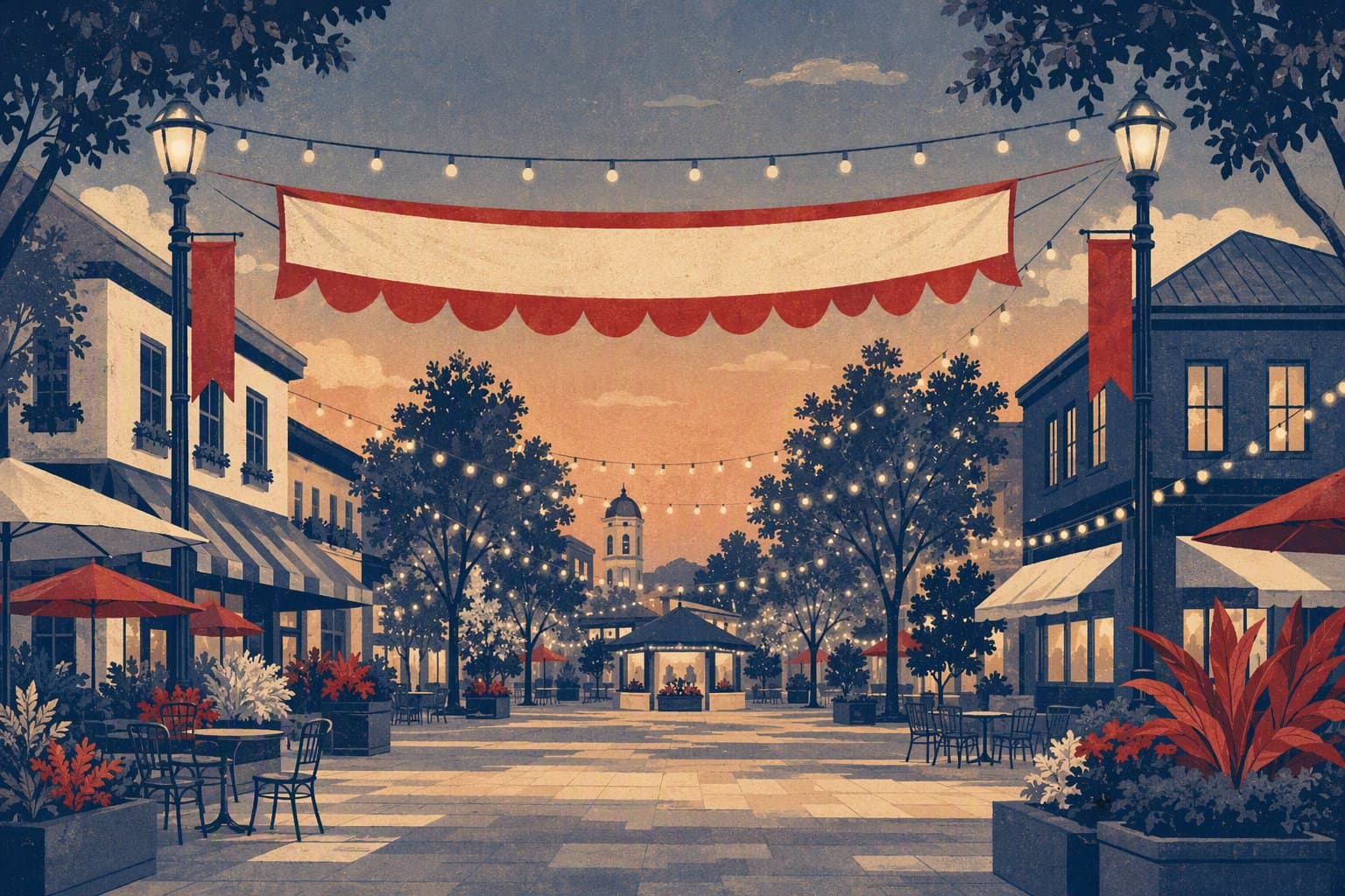 Town Square Celebration - illustration, Jake Team LLC