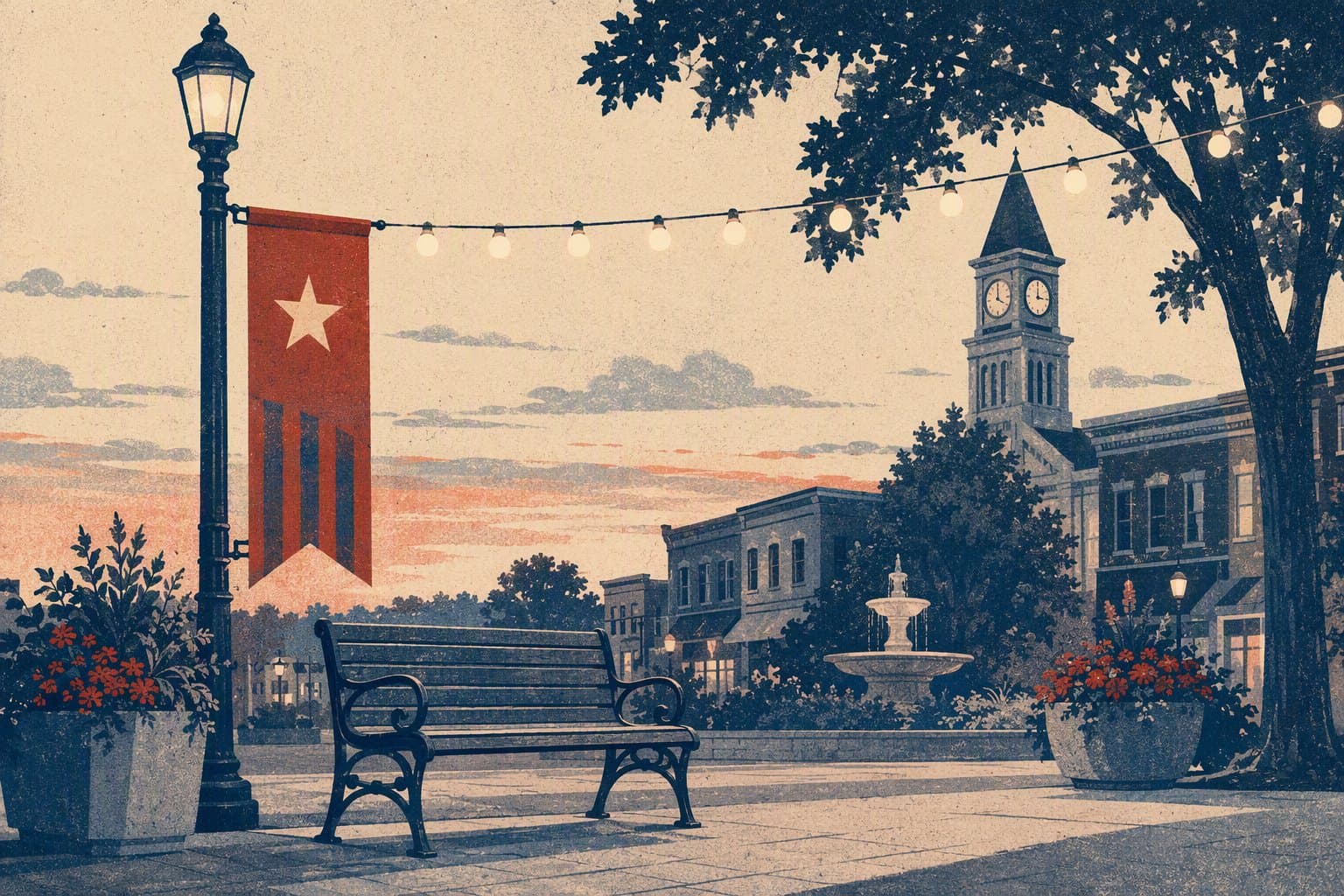 community festival night - illustration, Jake Team LLC