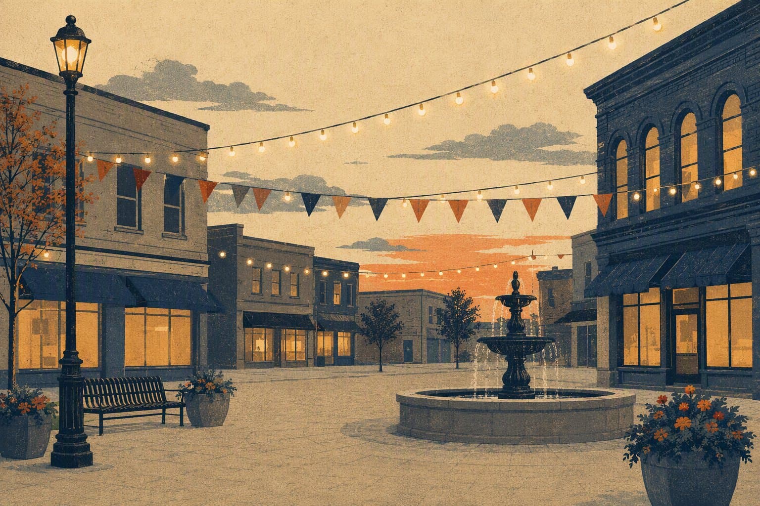 Denton downtown festival - illustration, Jake Team LLC