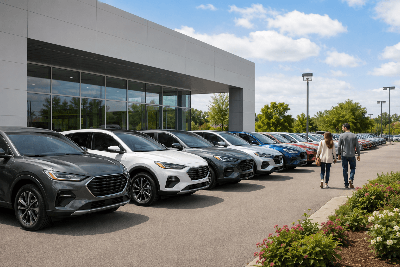 Automotive dealership exterior - illustration, Jake Team LLC