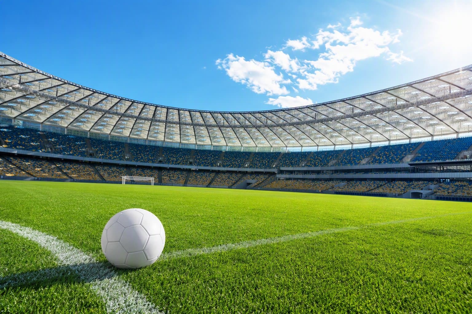 Empty Sunlit Stadium - illustration, Jake Team LLC