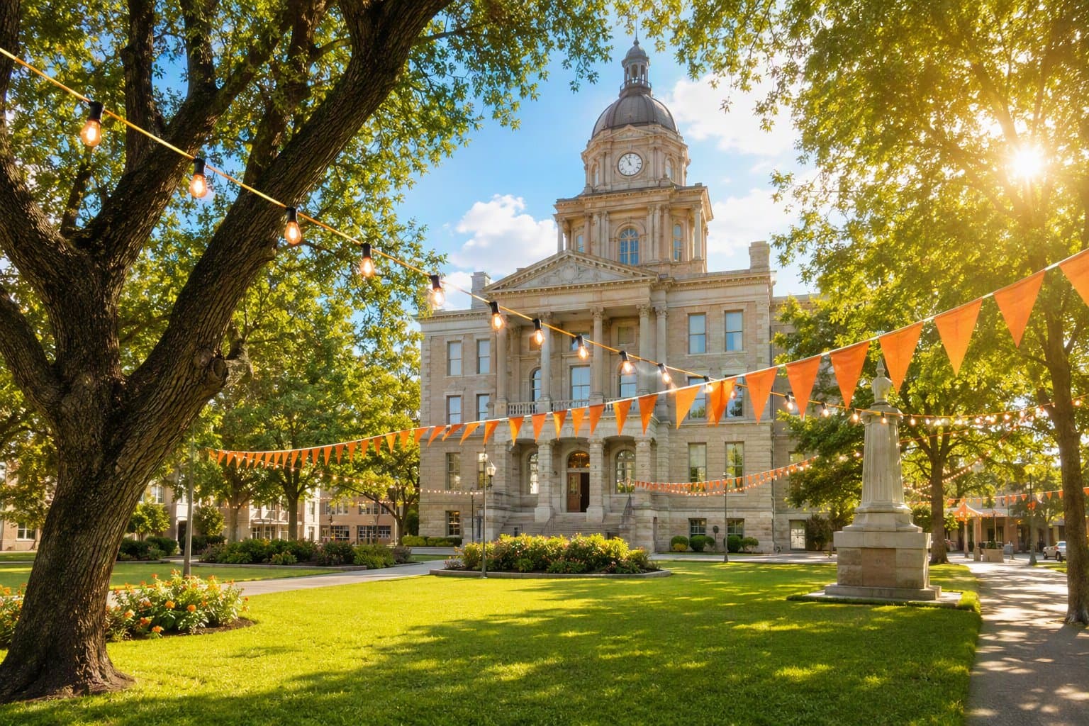 courthouse town square - illustration, Jake Team LLC