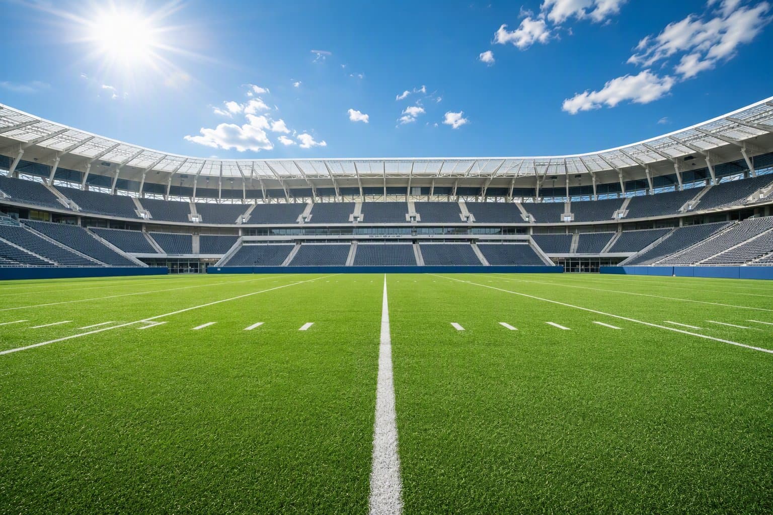Empty sunlit stadium - illustration, Jake Team LLC