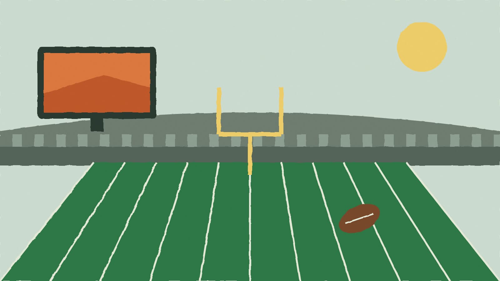 Empty stadium field and screen - illustration, Jake Team LLC