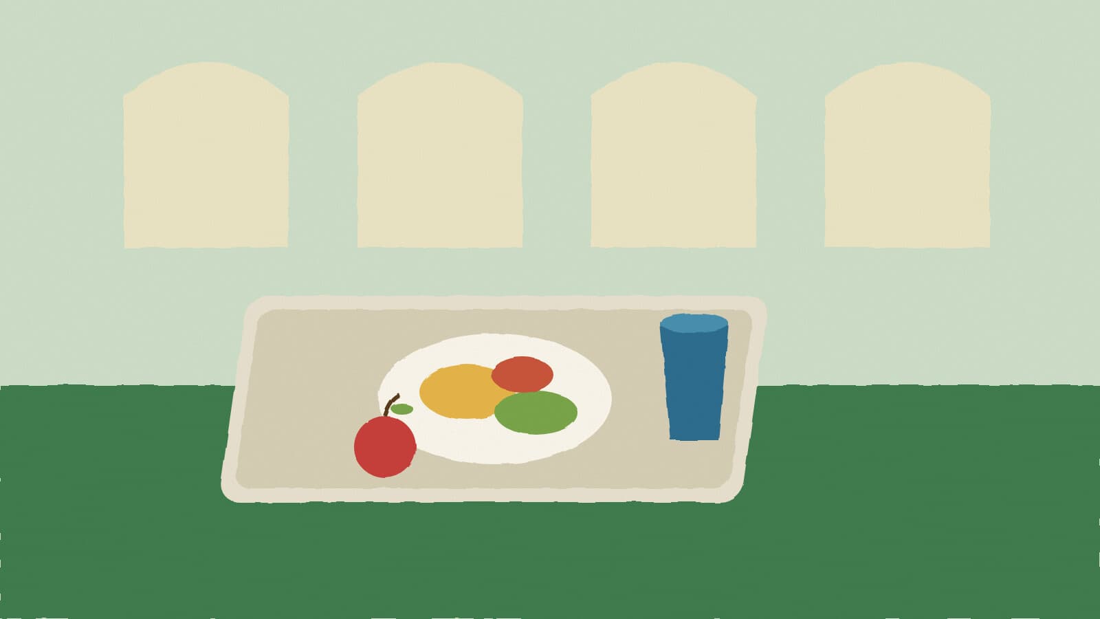 Campus dining hall tray - illustration, Jake Team LLC