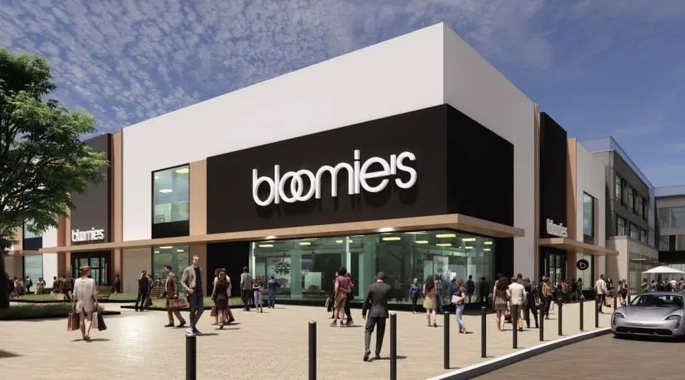 Bloomie's storefront rendering at Fields West. Rendering courtesy The Karahan Companies / Fields West.