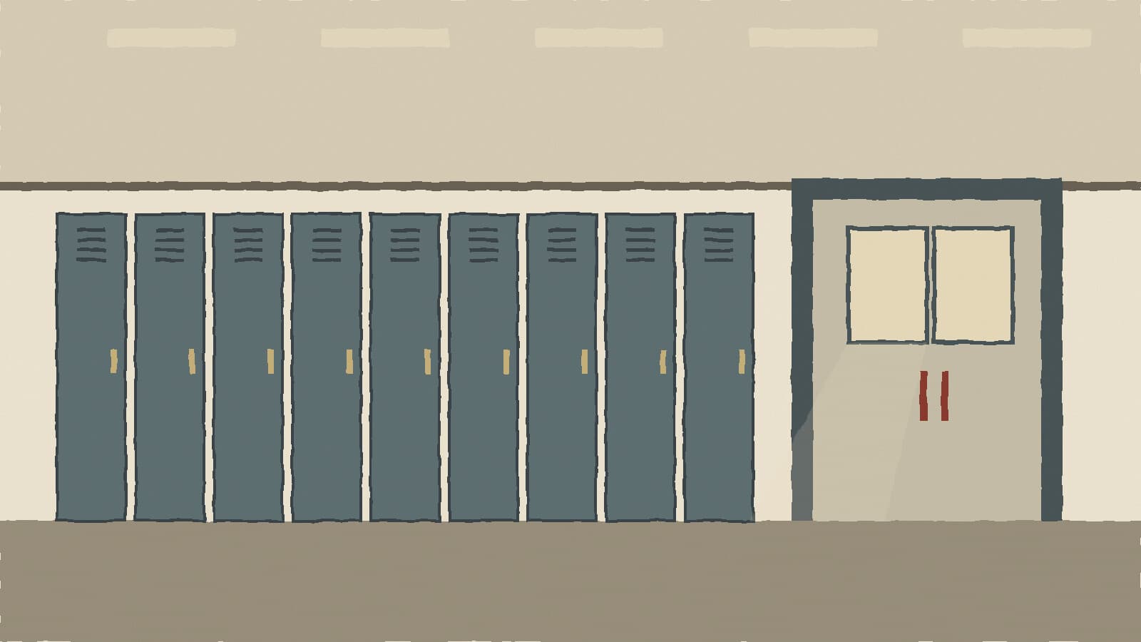 Quiet school hallway lockers - illustration, Jake Team LLC