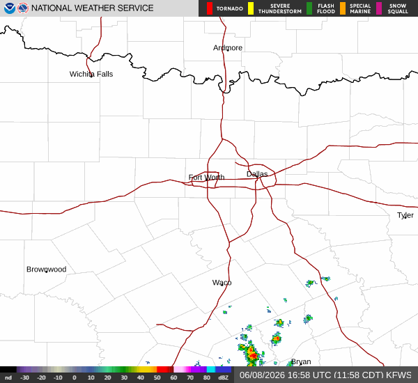 National Weather Service radar for North Texas (KFWS)