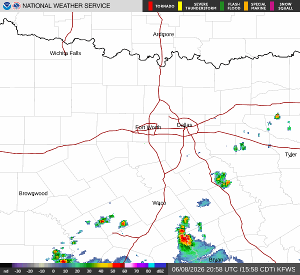 National Weather Service radar for North Texas (KFWS)