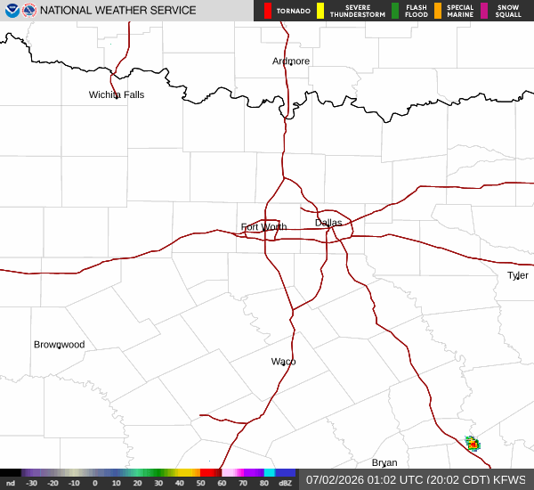 National Weather Service radar for North Texas (KFWS)