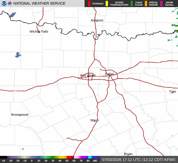 National Weather Service radar for North Texas (KFWS)