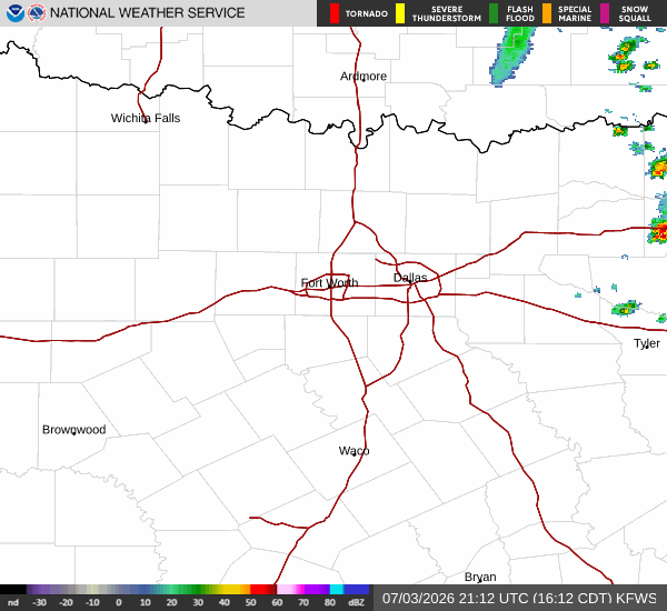 National Weather Service radar for North Texas (KFWS)