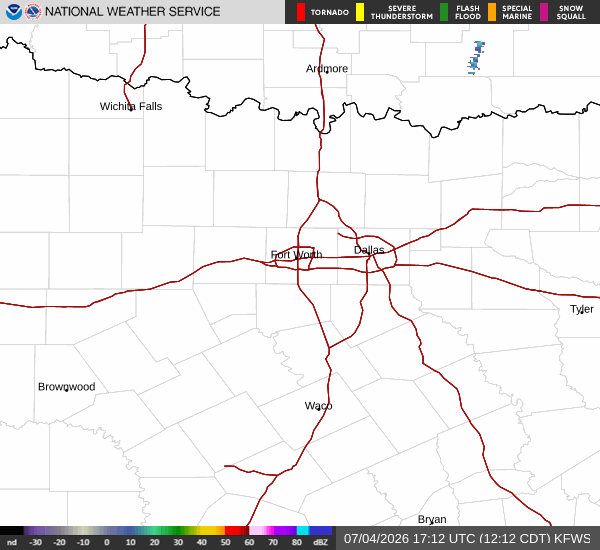 National Weather Service radar for North Texas (KFWS)