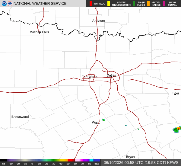 National Weather Service radar for North Texas (KFWS)