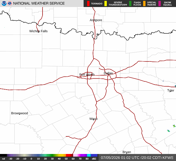 National Weather Service radar for North Texas (KFWS)