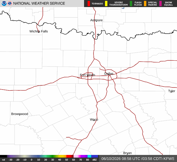 National Weather Service radar for North Texas (KFWS)