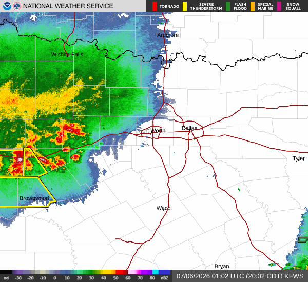 National Weather Service radar for North Texas (KFWS)