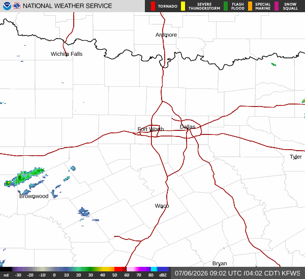 National Weather Service radar for North Texas (KFWS)