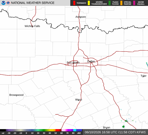 National Weather Service radar for North Texas (KFWS)