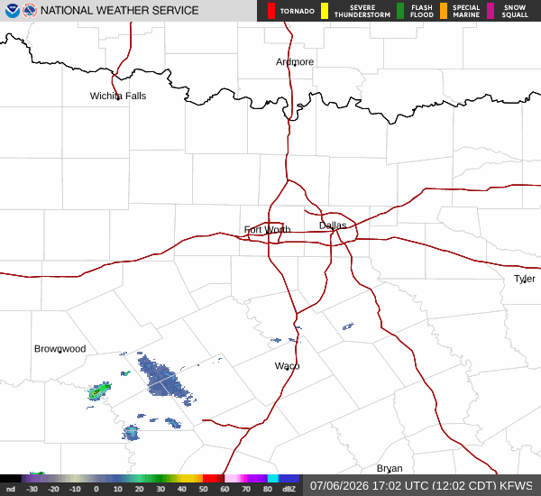 National Weather Service radar for North Texas (KFWS)