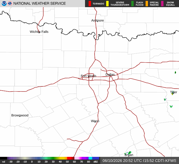 National Weather Service radar for North Texas (KFWS)