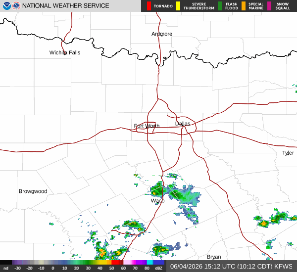 National Weather Service radar for North Texas (KFWS)