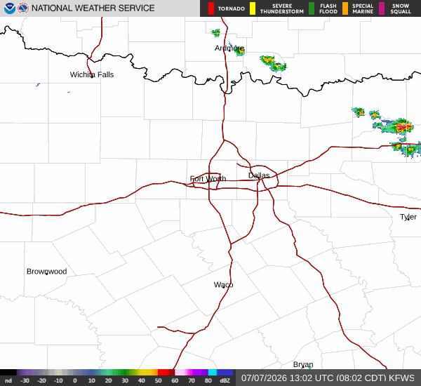National Weather Service radar for North Texas (KFWS)