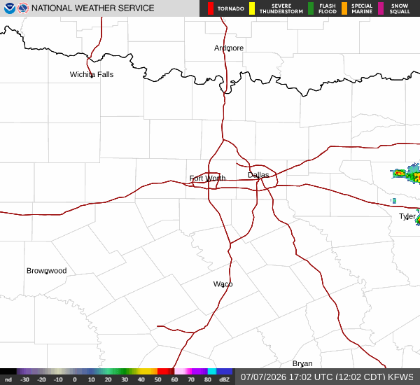 National Weather Service radar for North Texas (KFWS)