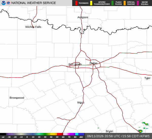National Weather Service radar for North Texas (KFWS)