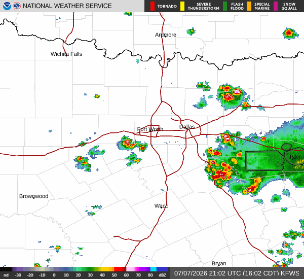 National Weather Service radar for North Texas (KFWS)