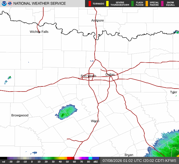 National Weather Service radar for North Texas (KFWS)
