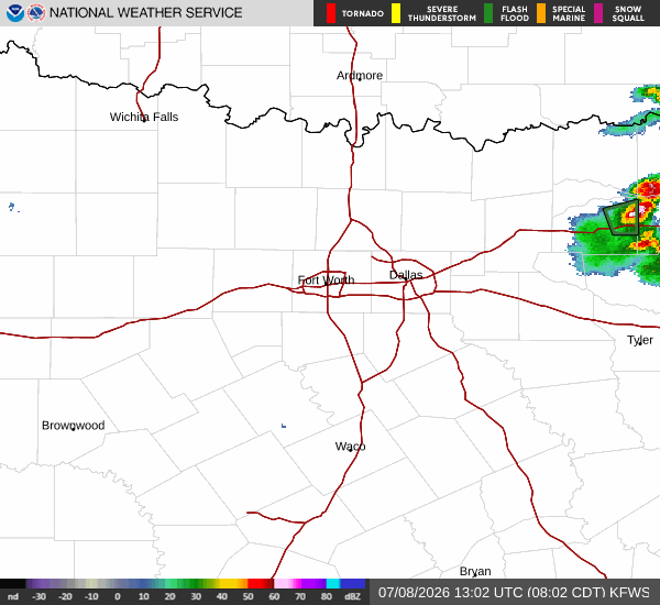 National Weather Service radar for North Texas (KFWS)