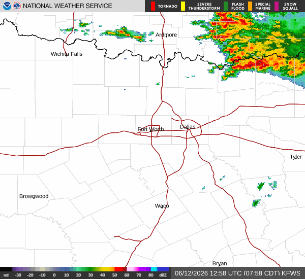 National Weather Service radar for North Texas (KFWS)