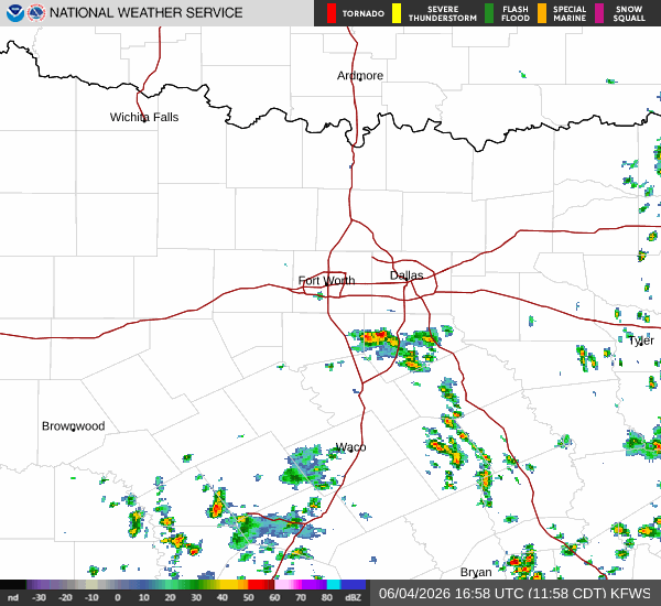 National Weather Service radar for North Texas (KFWS)
