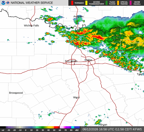 National Weather Service radar for North Texas (KFWS)