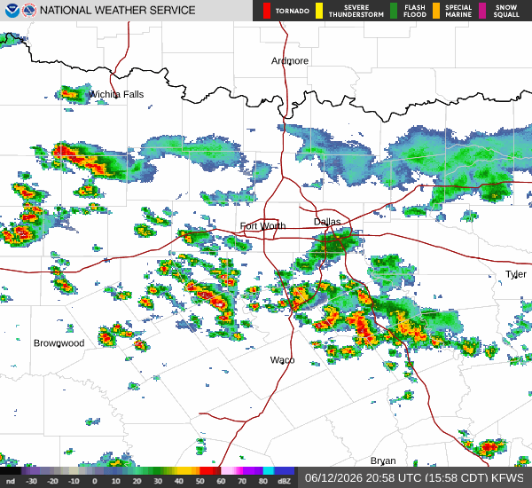 National Weather Service radar for North Texas (KFWS)