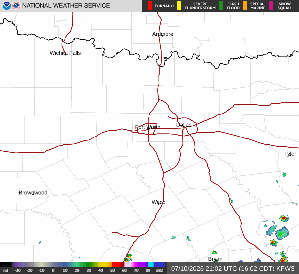 National Weather Service radar for North Texas (KFWS)