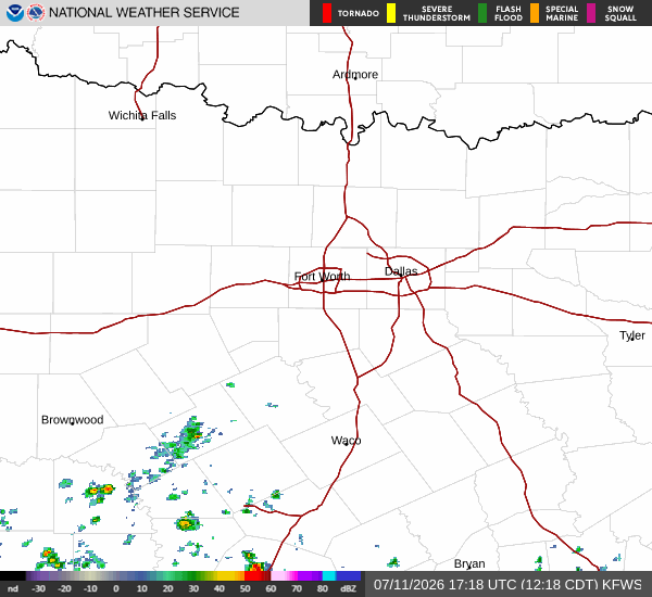 National Weather Service radar for North Texas (KFWS)