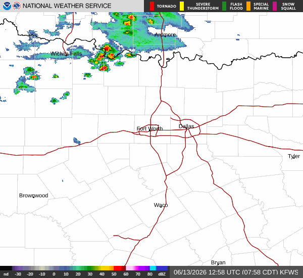 National Weather Service radar for North Texas (KFWS)