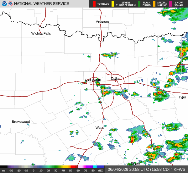 National Weather Service radar for North Texas (KFWS)