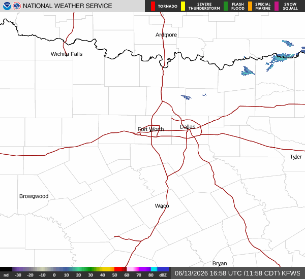 National Weather Service radar for North Texas (KFWS)