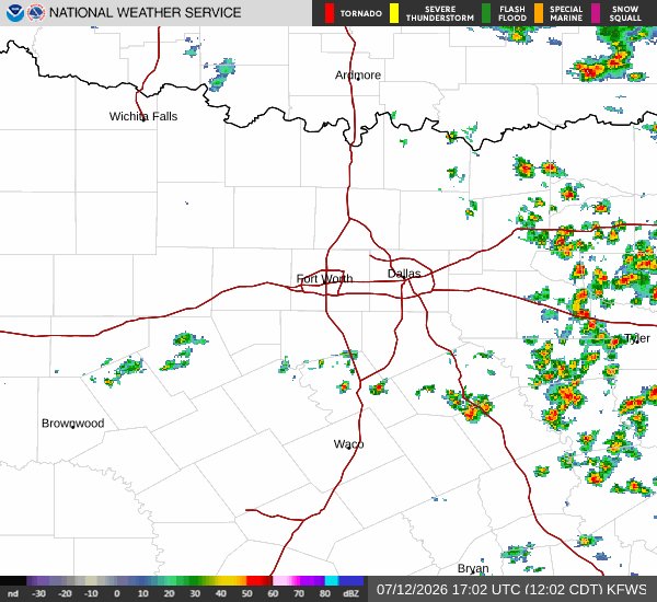 National Weather Service radar for North Texas (KFWS)
