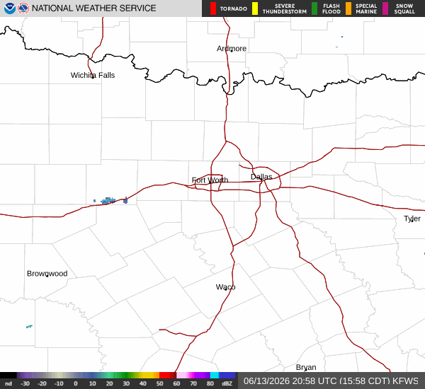 National Weather Service radar for North Texas (KFWS)