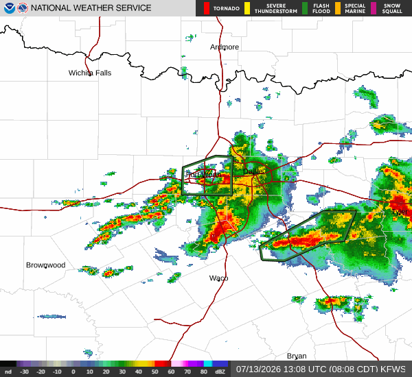 National Weather Service radar for North Texas (KFWS)