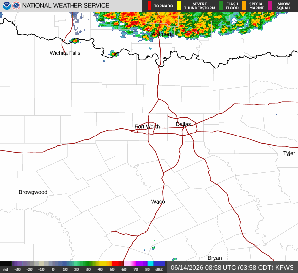 National Weather Service radar for North Texas (KFWS)