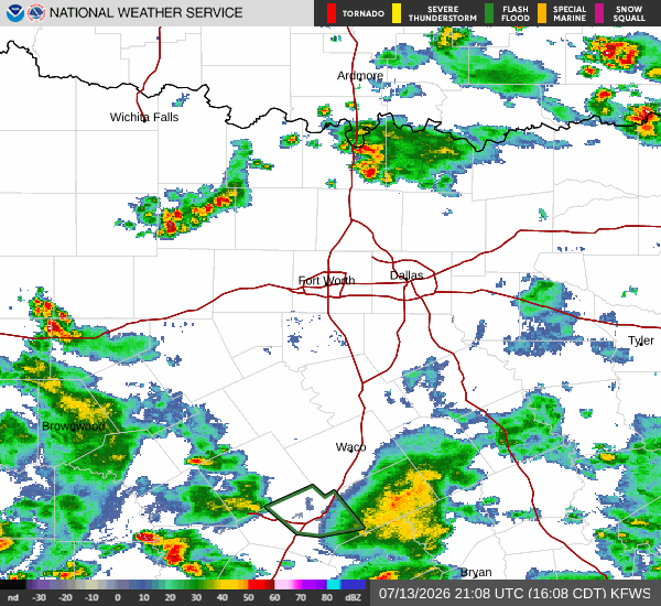National Weather Service radar for North Texas (KFWS)