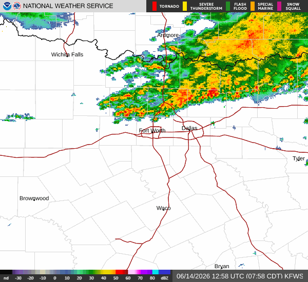National Weather Service radar for North Texas (KFWS)