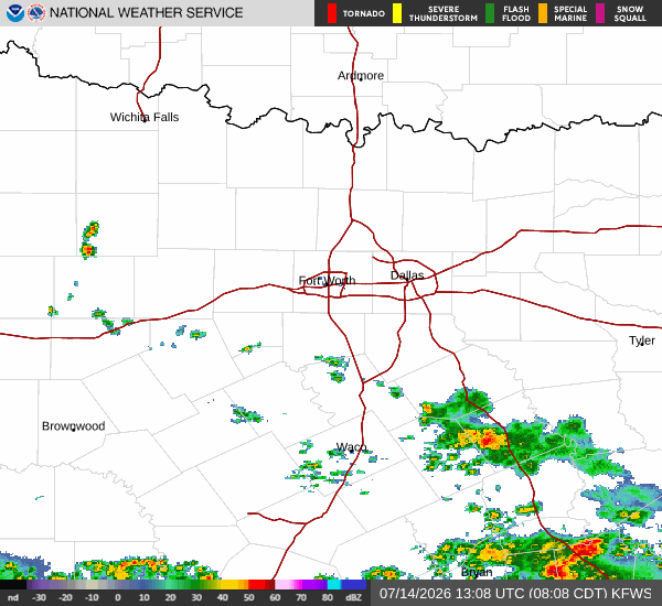 National Weather Service radar for North Texas (KFWS)