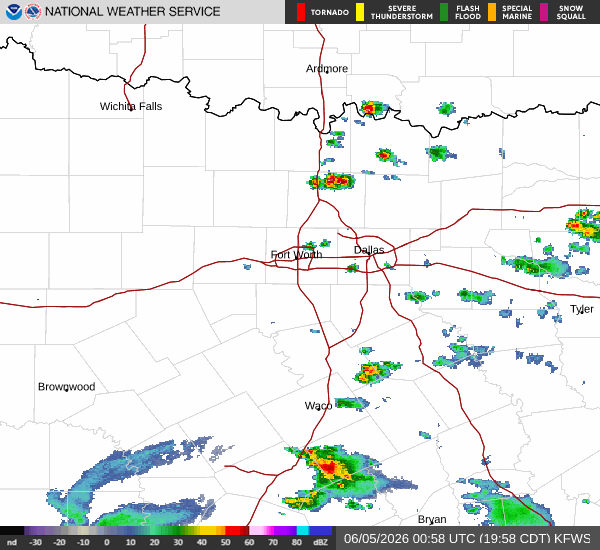 National Weather Service radar for North Texas (KFWS)